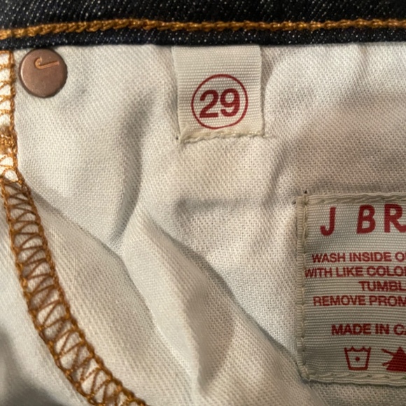 J Brand dark stretch raw denim skinny mid rise jeans 29 NWOT - Picture 5 of 6